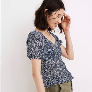 NWT Madewell Sweetheart Top in Bengali Blockprint